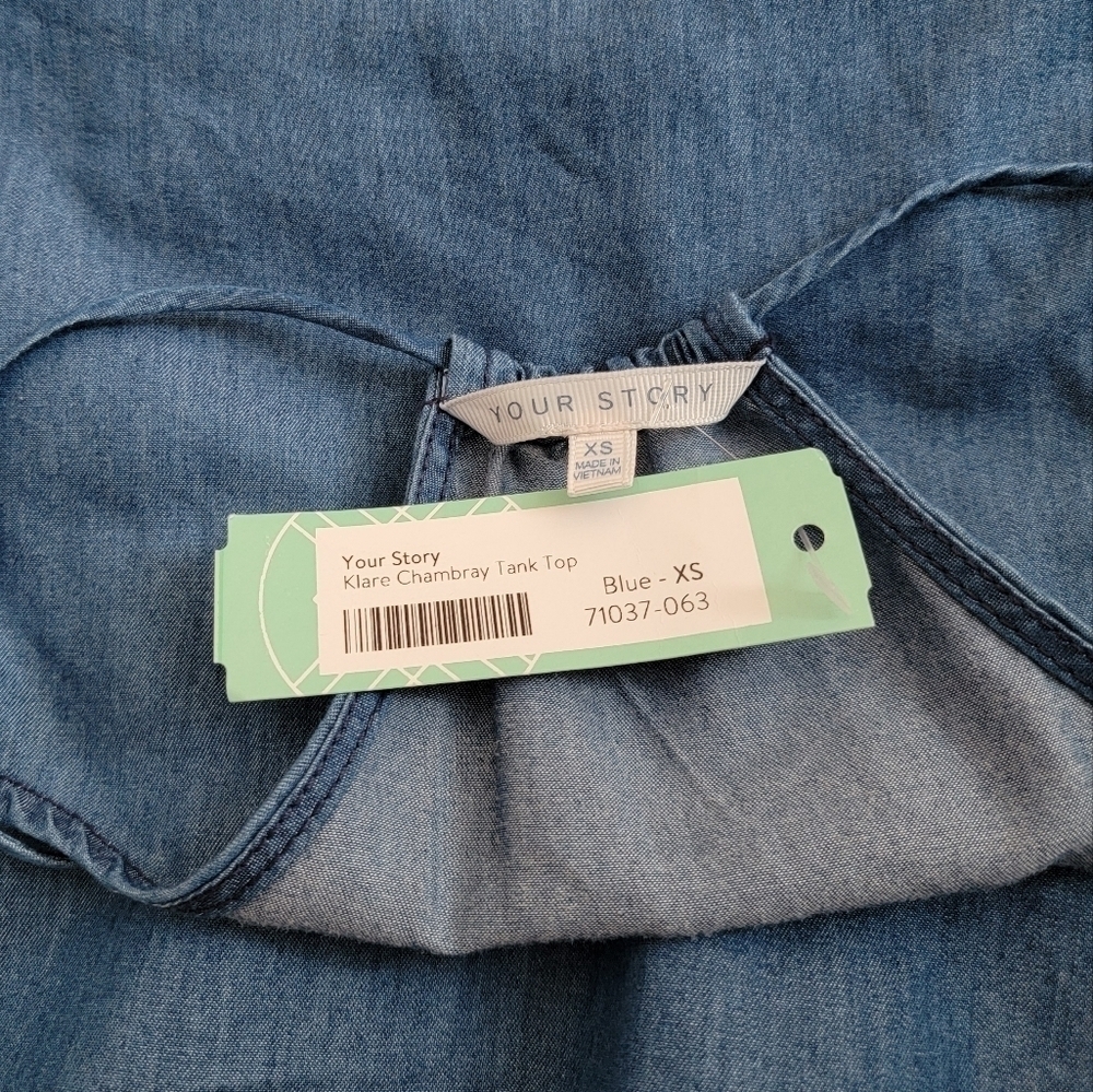 Stitch Fix Your Story Klare Chambray Tank Top NEW XS - Picture 8 of 8